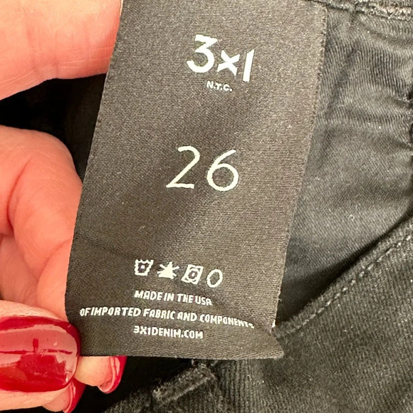 3x1 Jason Wu Collab Black Jeans W4 Slim Straight Edgy Denim, Size 26 - Picture 13 of 16